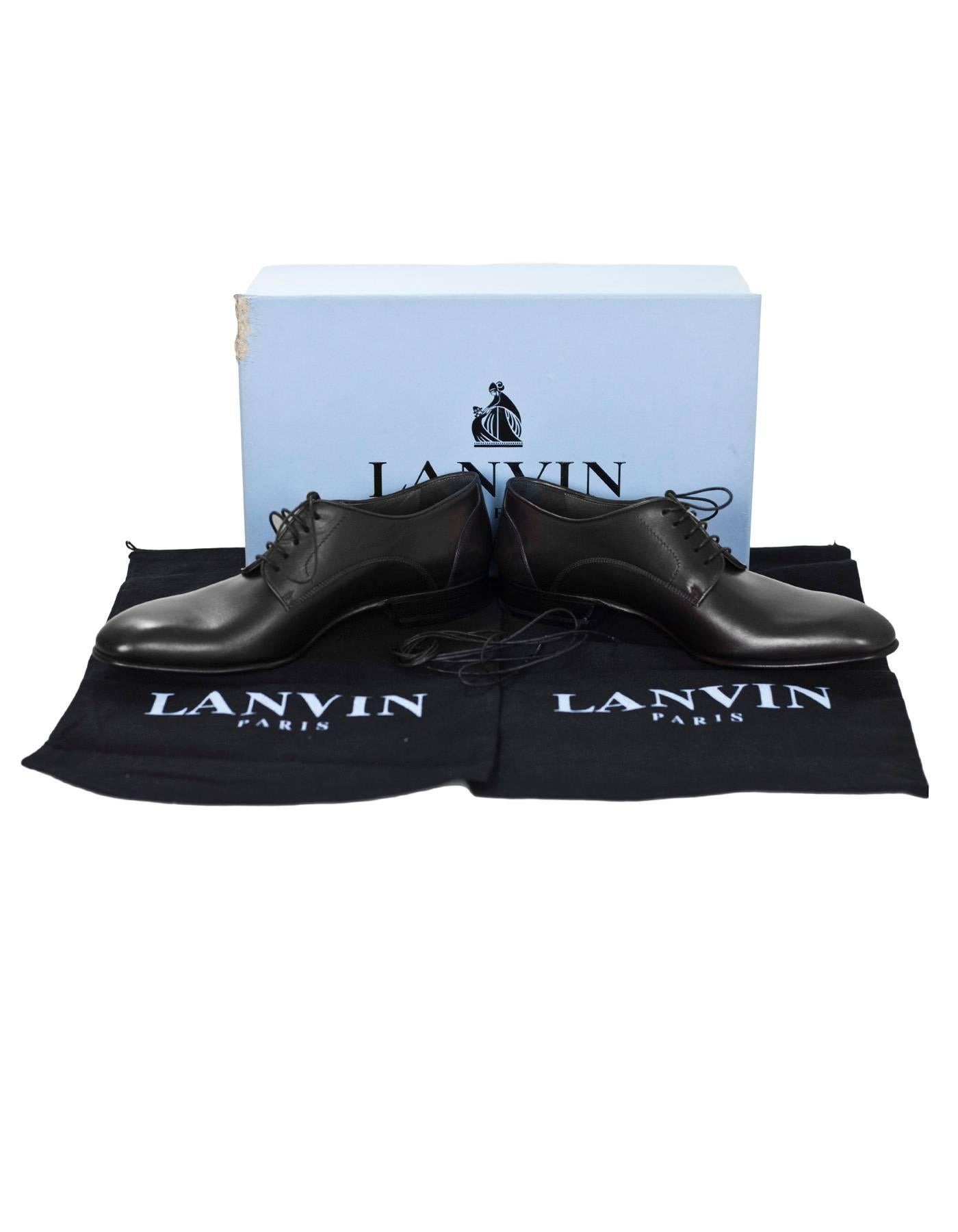 Lanvin Men's Black Leather Oxford Shoes Sz 8 NIB 2