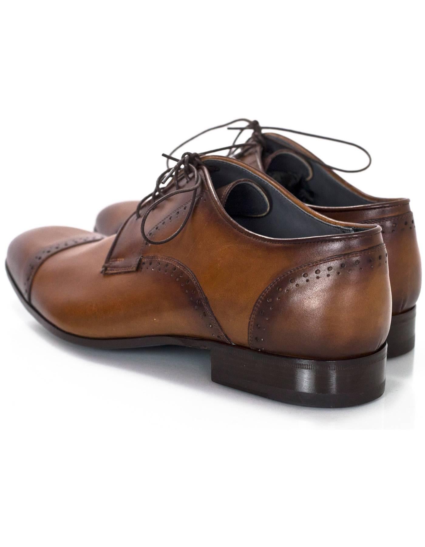 Black Lanvin Men's Brown Leather Oxford Shoes Sz 8 NIB