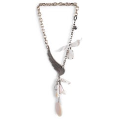 LANVIN metal CRYSTAL WING & STONE CHAIN Necklace Retails $9.8k