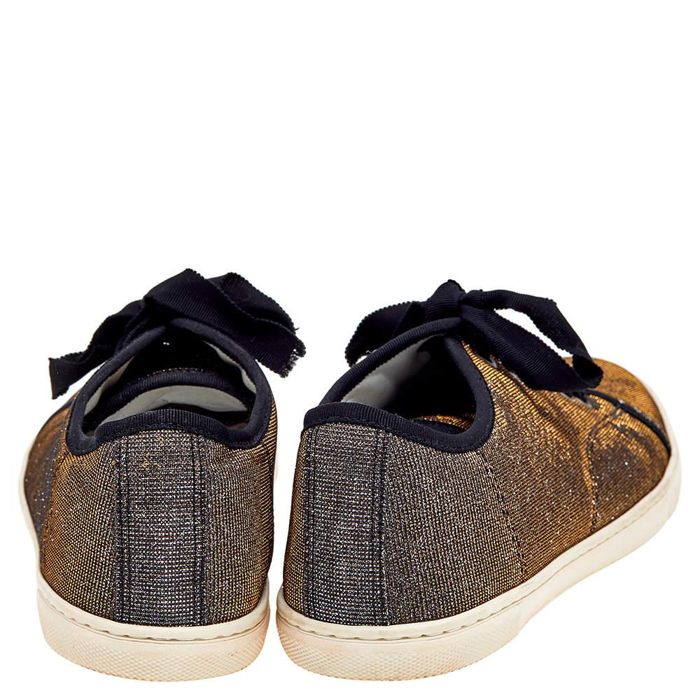 Women's Lanvin Metallic Glitter Fabric Low Top Sneakers Size 40