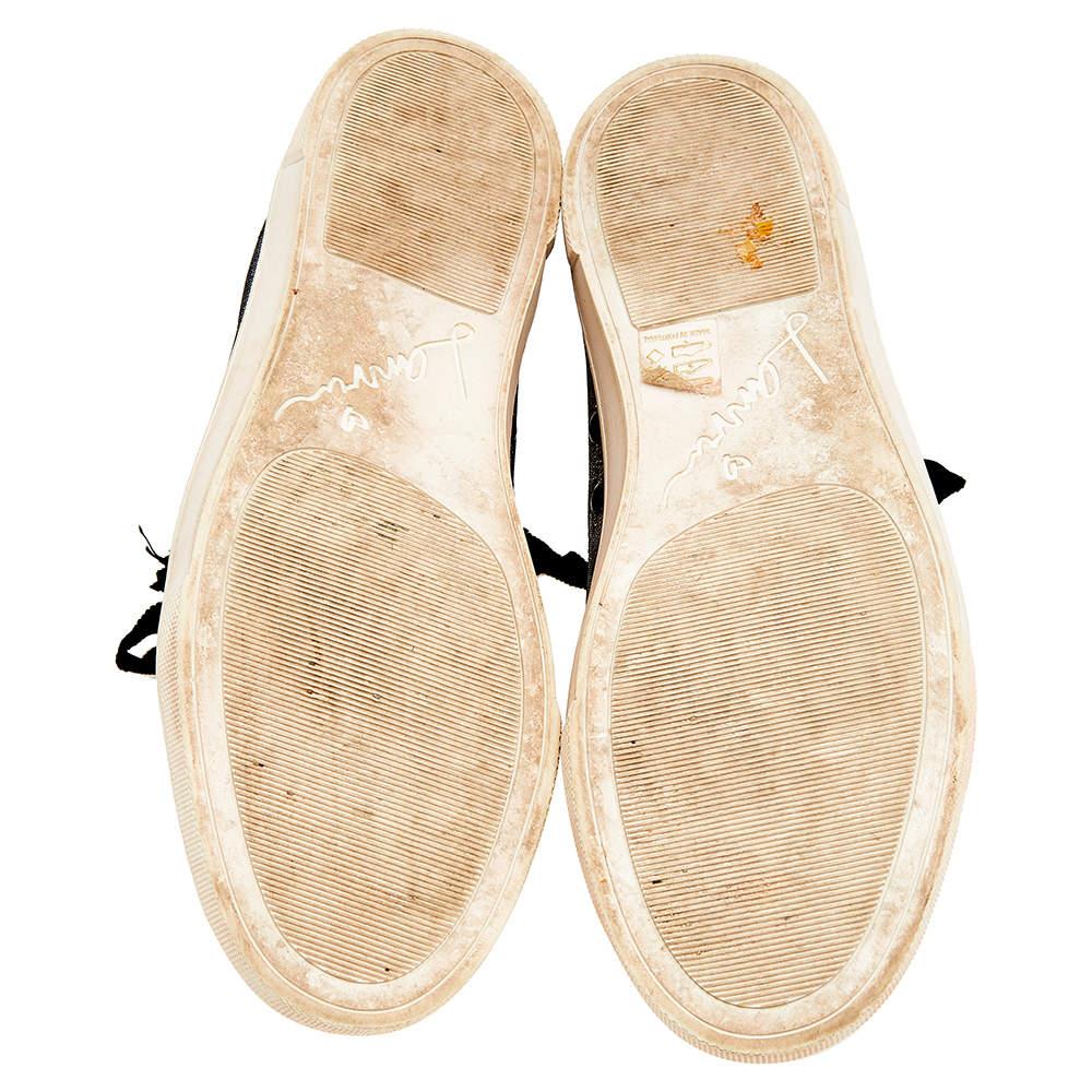 Lanvin Metallic Glitter Fabric Low Top Sneakers Size 40 1