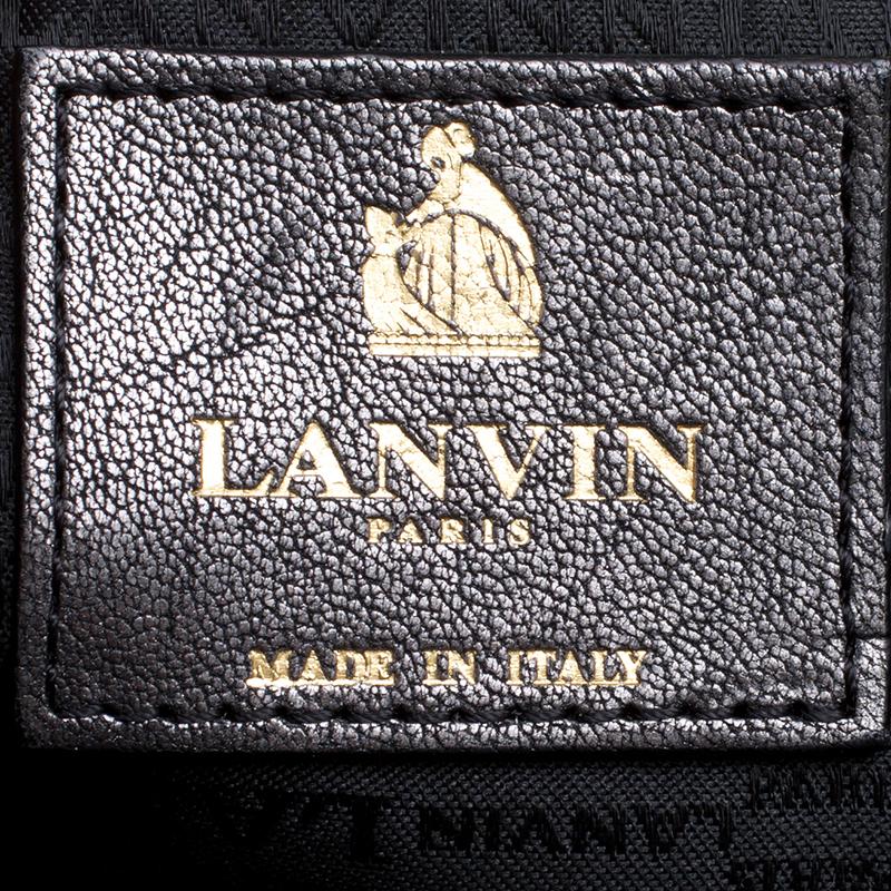 Lanvin Metallic Grey Quilted Leather Happy Shoulder Bag 3