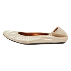 Lanvin Bailarinas de piel metalizada Scrunch Talla 37.5