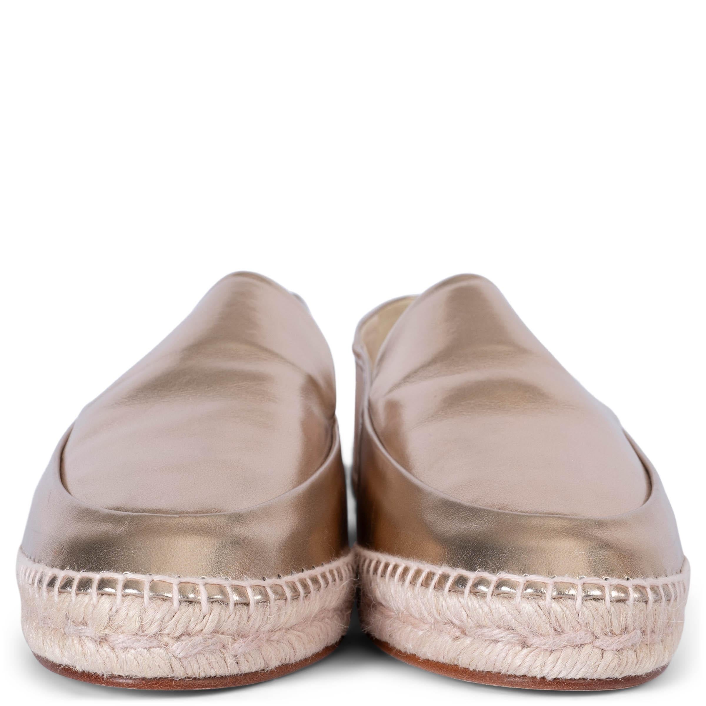 100% authentische Lanvin Espadrilles aus metallisch nacktem, glattem Kalbsleder mit klassischer nackter Espadrille-Sohle und Lederfutter. Brandneu. 

Messungen
Aufgedruckte Größe	40
Schuhgröße	40
Innensohle	27cm (10.5in)
Breite	8cm (3.1in)

Alle