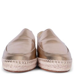 LANVIN metallic pink leather Espadrilles Flats Shoes 40