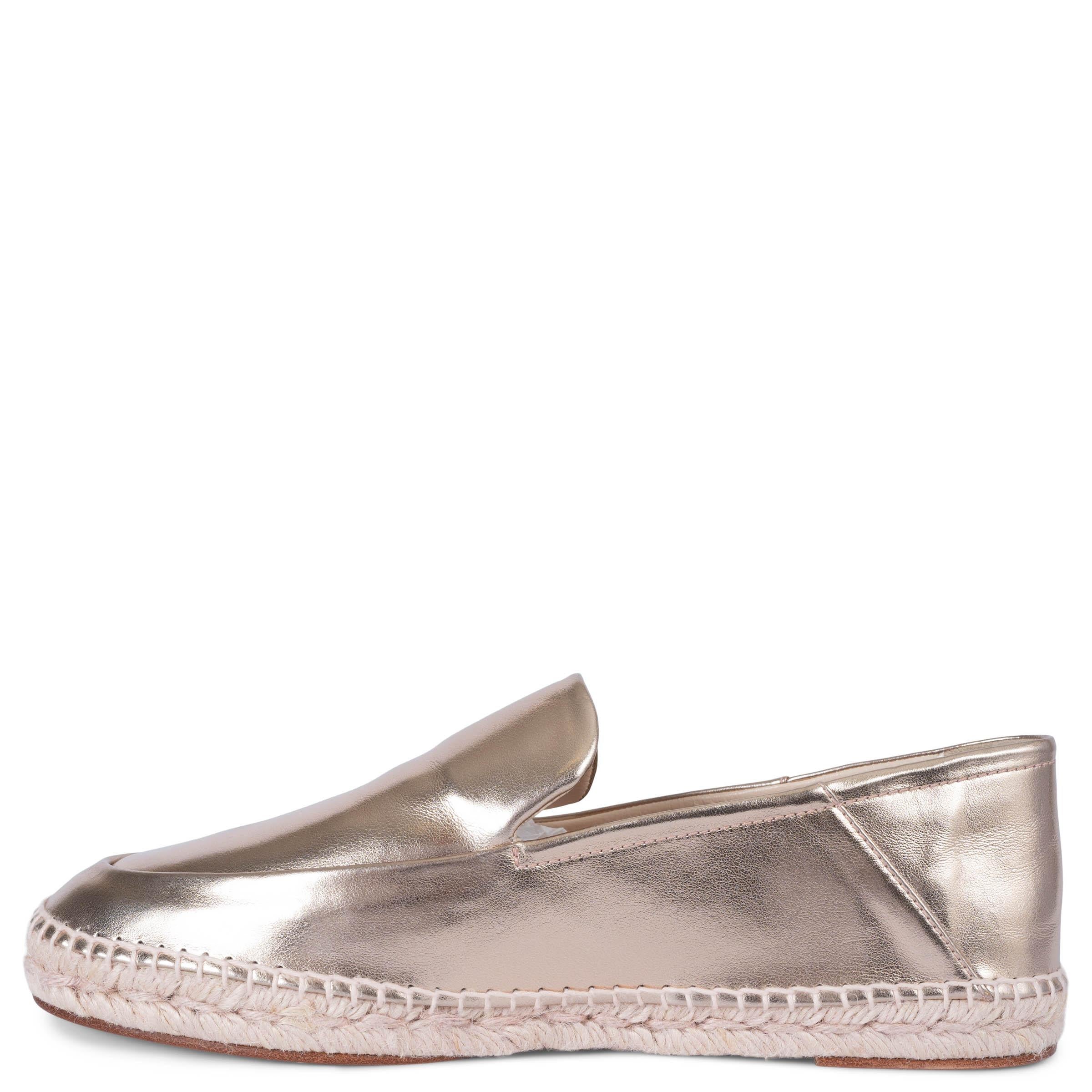 LANVIN Metallic Rosa Espadrilles flache Schuhe aus Leder 40 (Beige) im Angebot