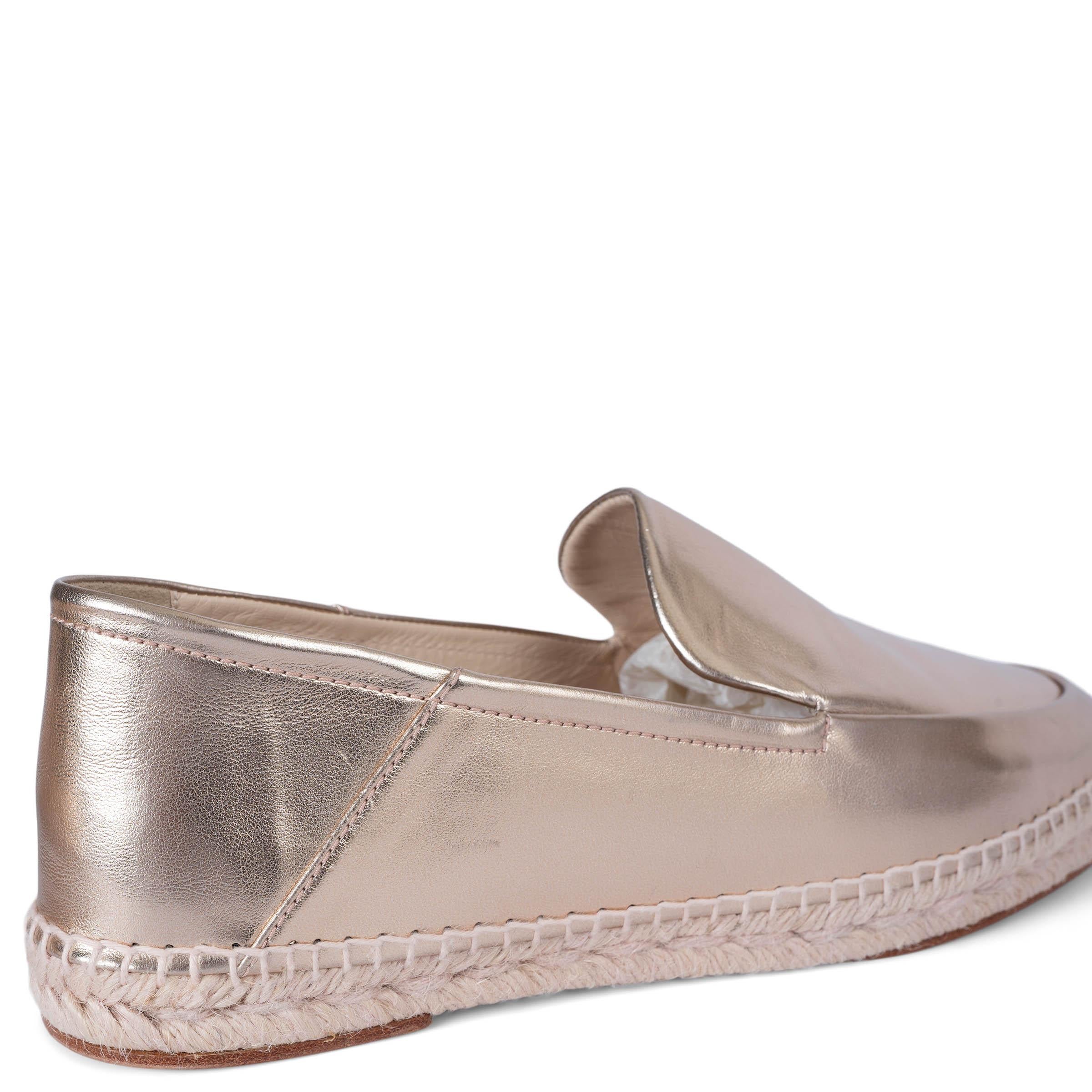 LANVIN Metallic Rosa Espadrilles flache Schuhe aus Leder 40 im Angebot 1