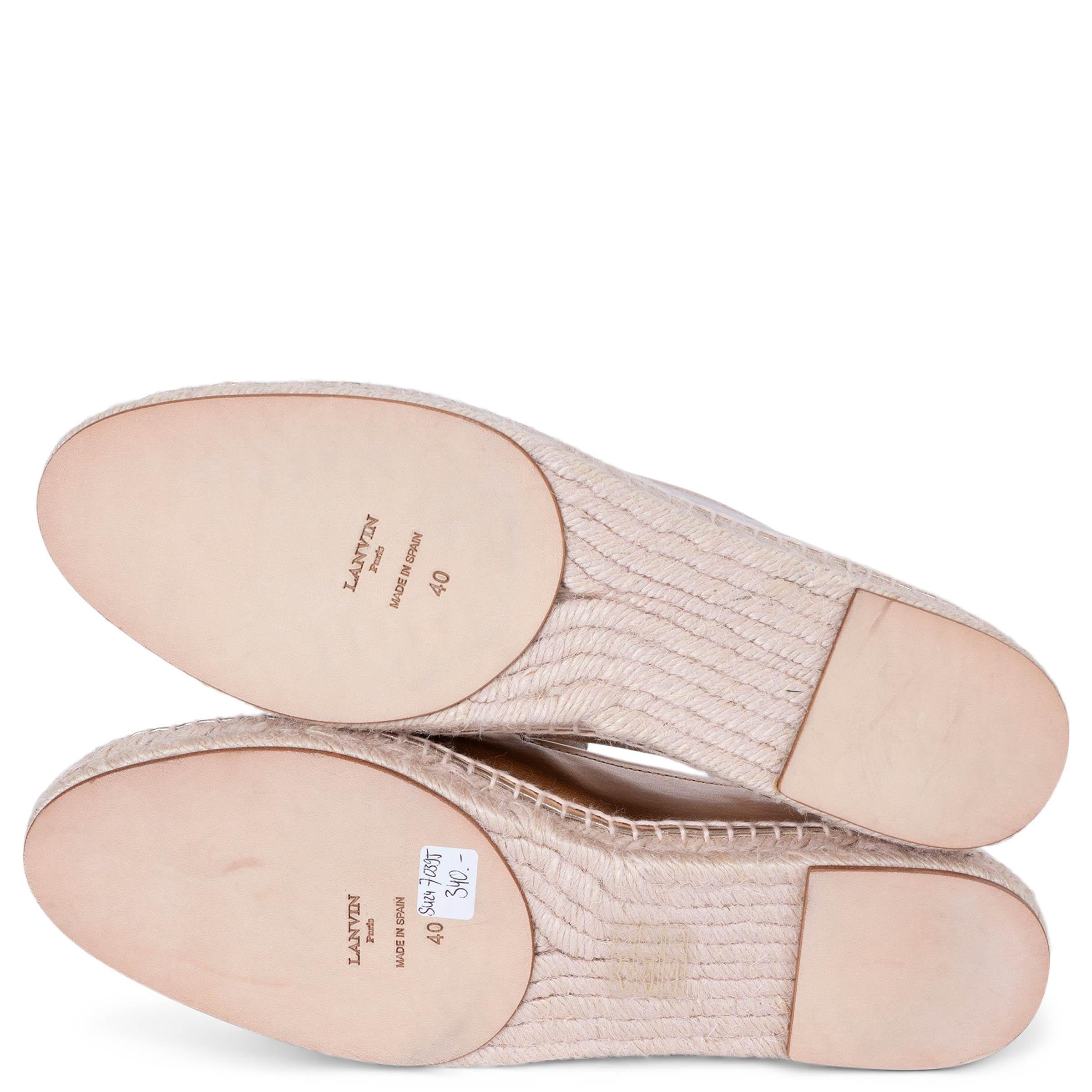 LANVIN Metallic Rosa Espadrilles flache Schuhe aus Leder 40 im Angebot 3