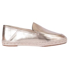 LANVIN metallic pink leather Espadrilles Flats Shoes 40