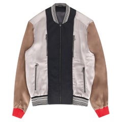 Lanvin Metallic Satin Panelled Bomber Jacket