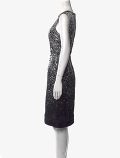 Lanvin Midi Sleeveless Grey Printed Dress, 200s
