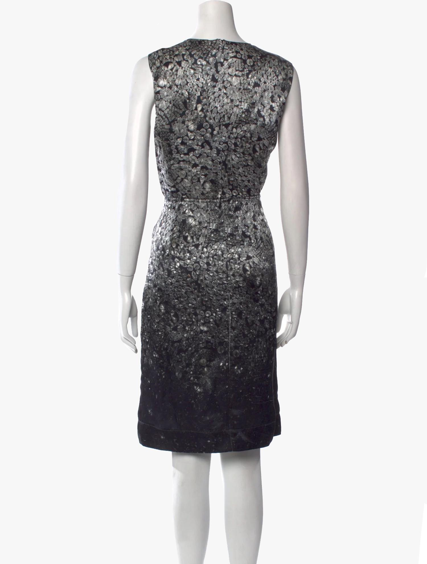Black Lanvin Midi Sleeveless Grey Printed Dress, 200s For Sale