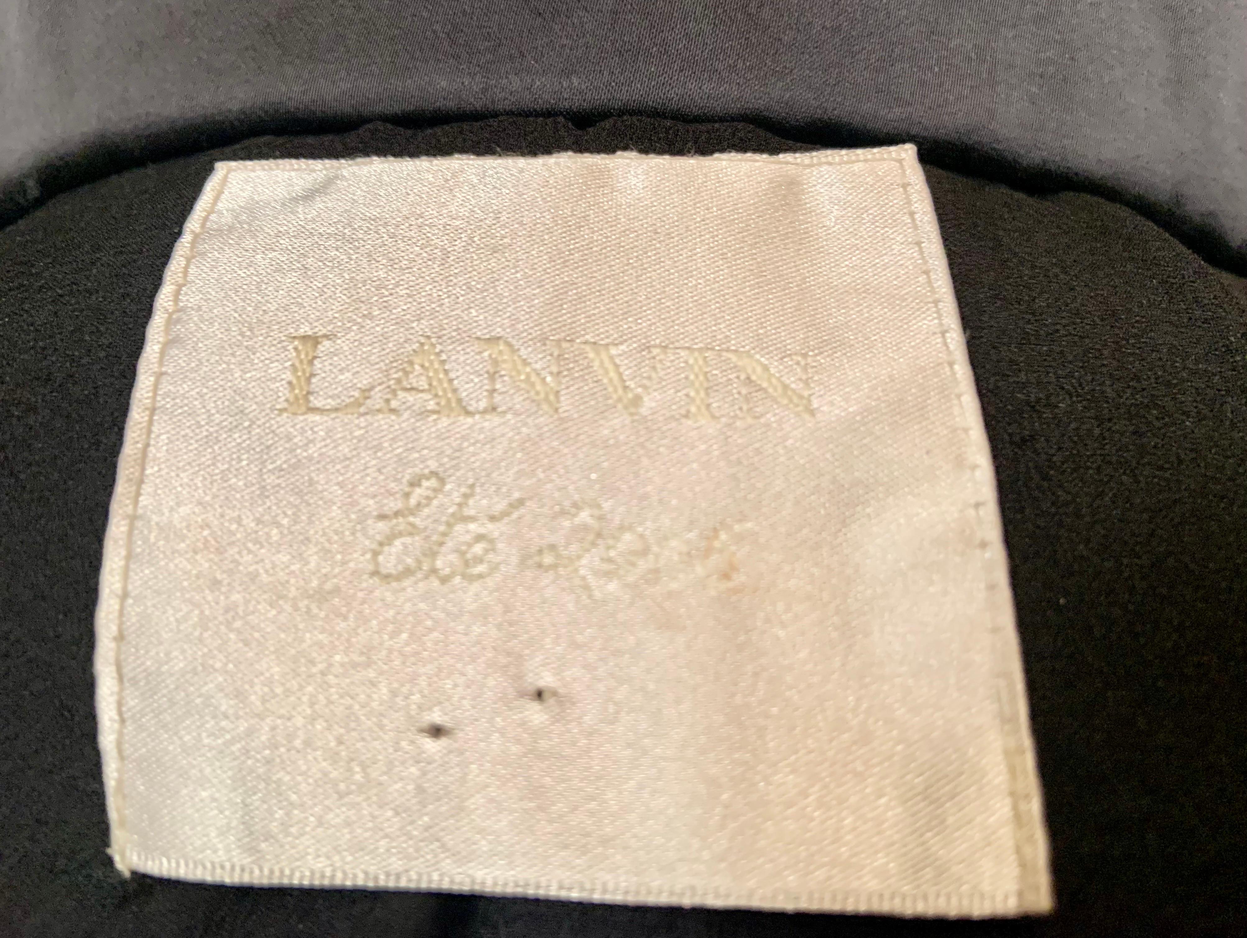 Lanvin Midnight Blue Silk Evening Dress with Train Original Barney's Store Tag 4