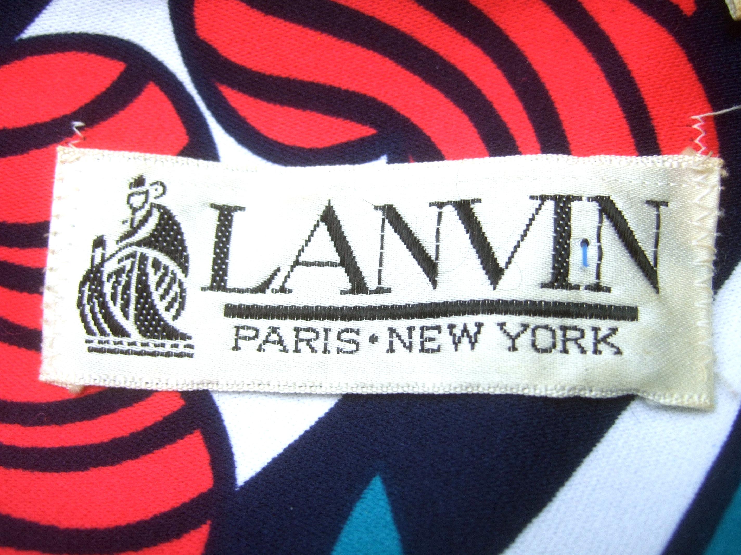 Lanvin Mod 1970s Vibrant Foliage Vine Print Belted Gown  For Sale 14