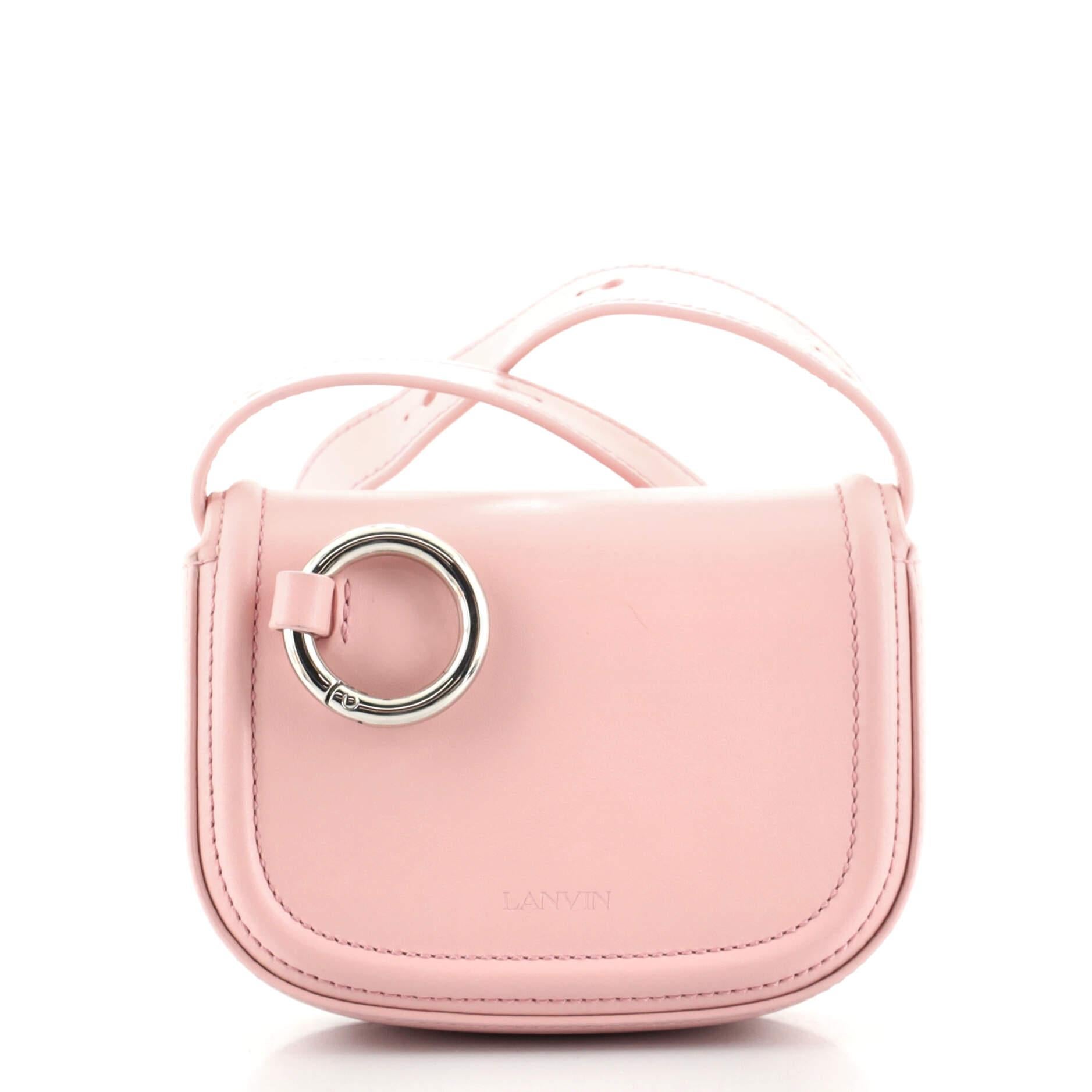 Beige Lanvin Madre e Figlia Borsa a tracolla in pelle Nano