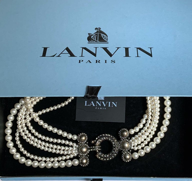Lanvin Multi-Strand Glass Pearl Necklace 3