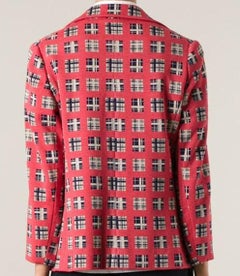 Lanvin Red Wool Jacquard Blazer