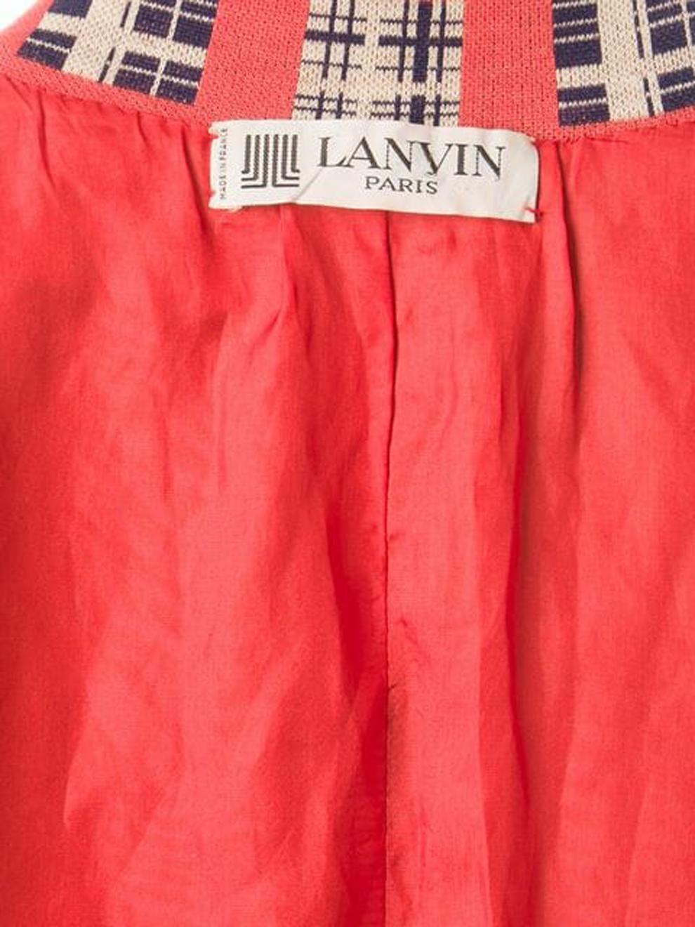 Lanvin Red Wool Jacquard Blazer In Good Condition For Sale In Paris, FR