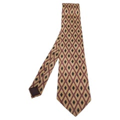 Lanvin Multicolor Diamond Printed Silk Tie