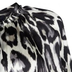 Lanvin Multicolor Leopard Print Long Sleeve Silk Blouse S