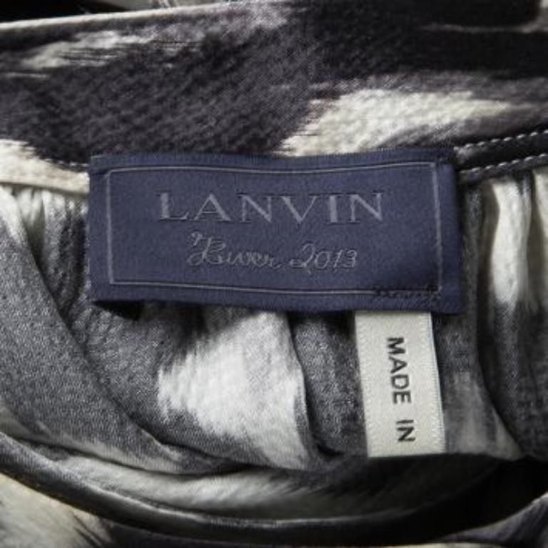De las mujeres Lanvin Blusa de seda de manga larga con estampado de leopardo multicolor S en venta