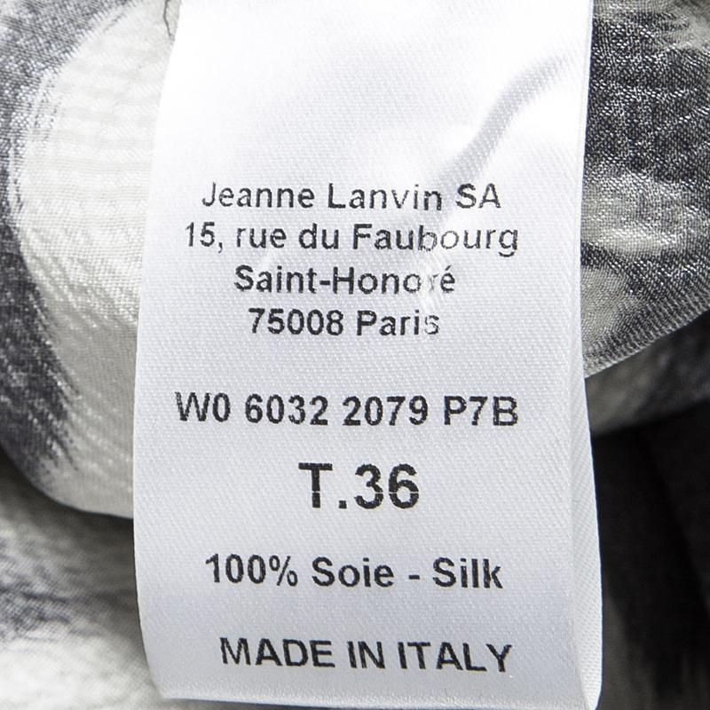 Lanvin Multicolor Leopard Print Long Sleeve Silk Blouse S 1
