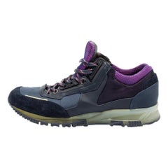 Lanvin Mehrfarbige Low Top-Turnschuhe aus Mesh und Wildleder aus Wildleder Größe 41