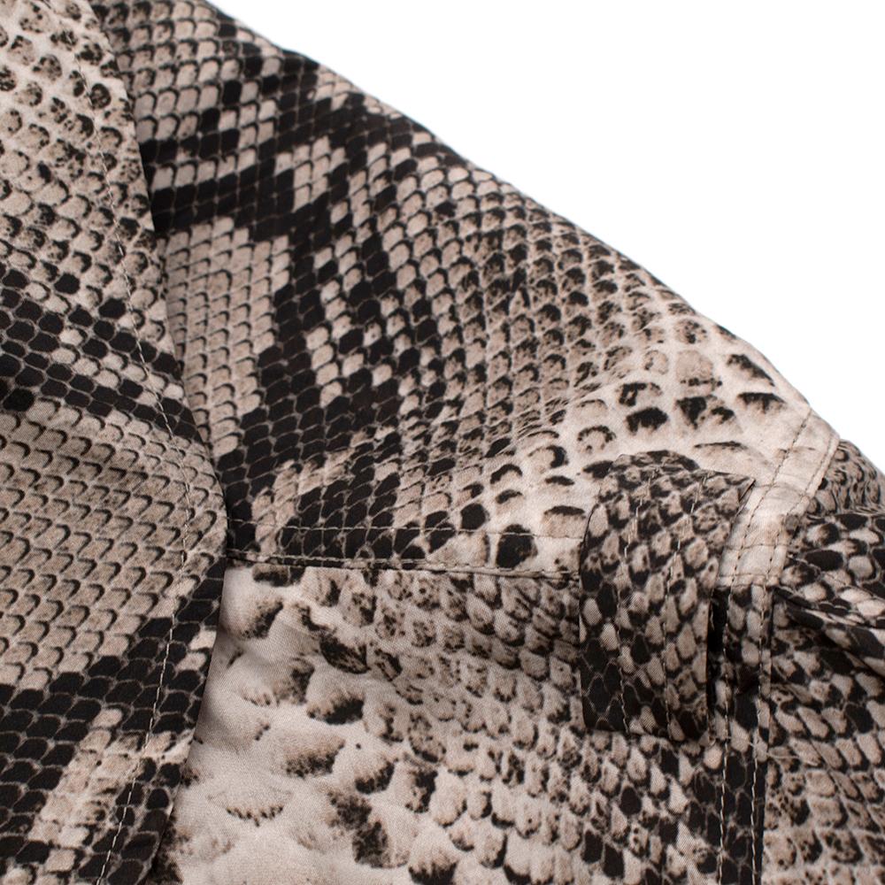 Lanvin Natural Snake Print Lightweight Silk Trench Coat - Size US 6 In Excellent Condition In London, GB