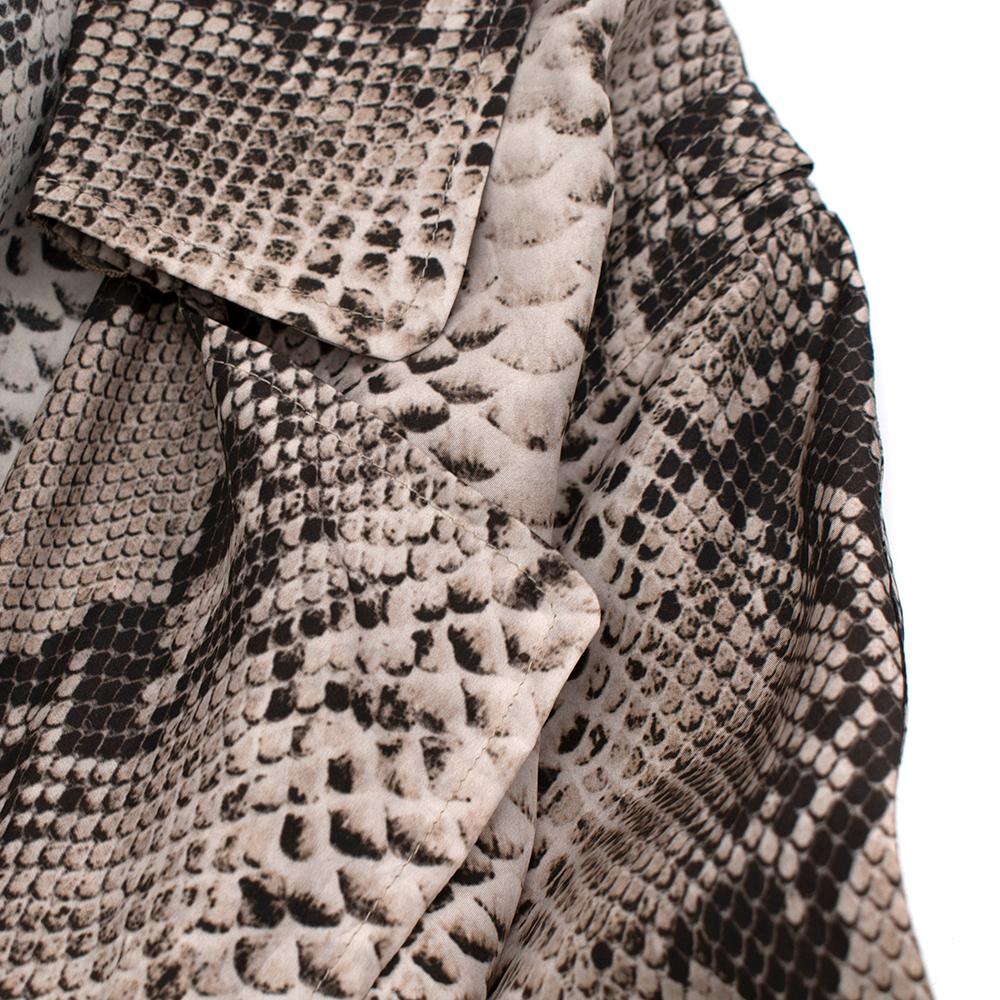 Women's or Men's Lanvin Natural Snake Print Lightweight Silk Trench Coat - Size US 6