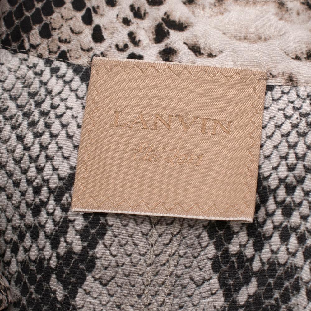 Lanvin Natural Snake Print Lightweight Silk Trench Coat - Size US 6 1