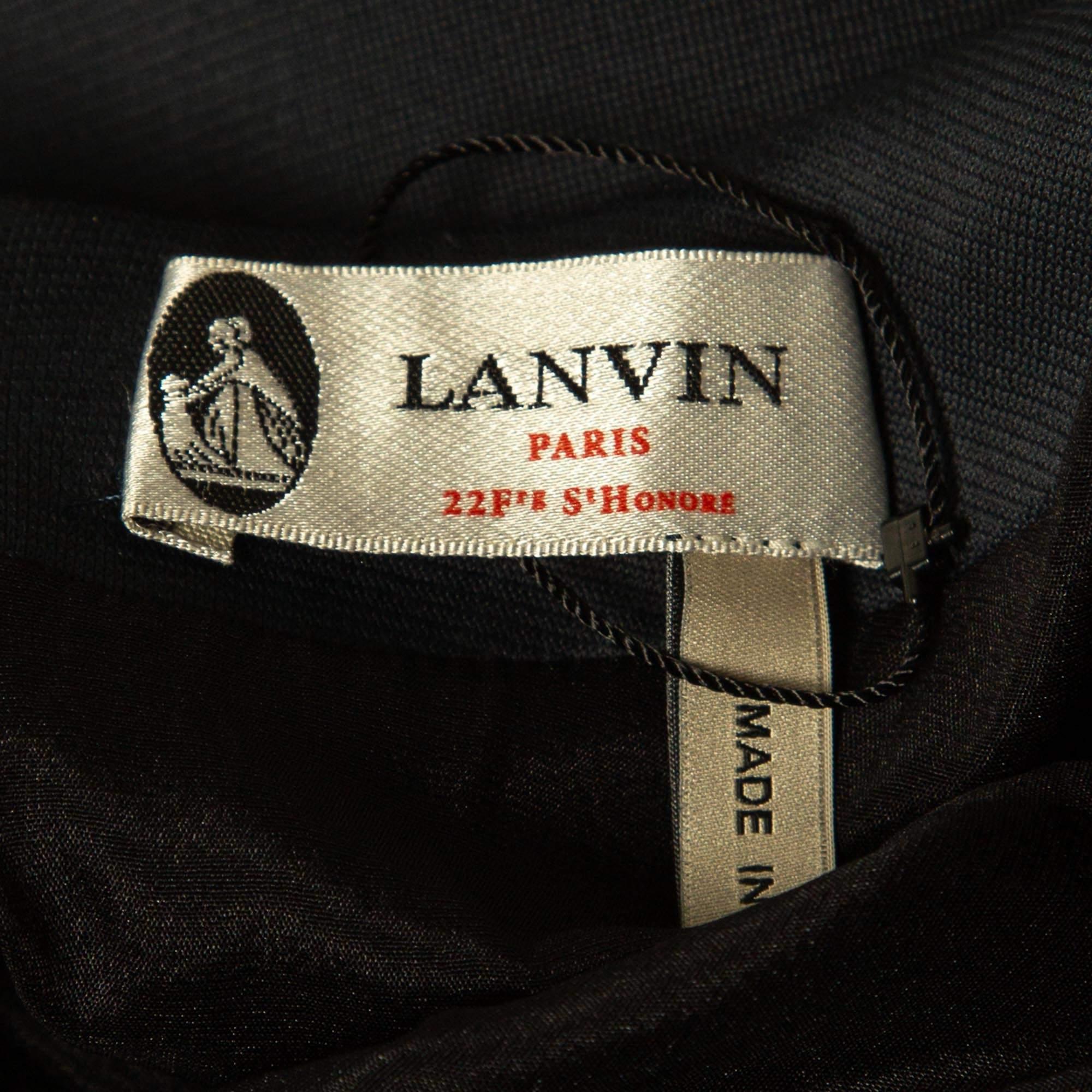Lanvin Vestido Corto Manga Adornada Azul Marino  XS en Bueno estado para la venta en Dubai, Al Qouz 2