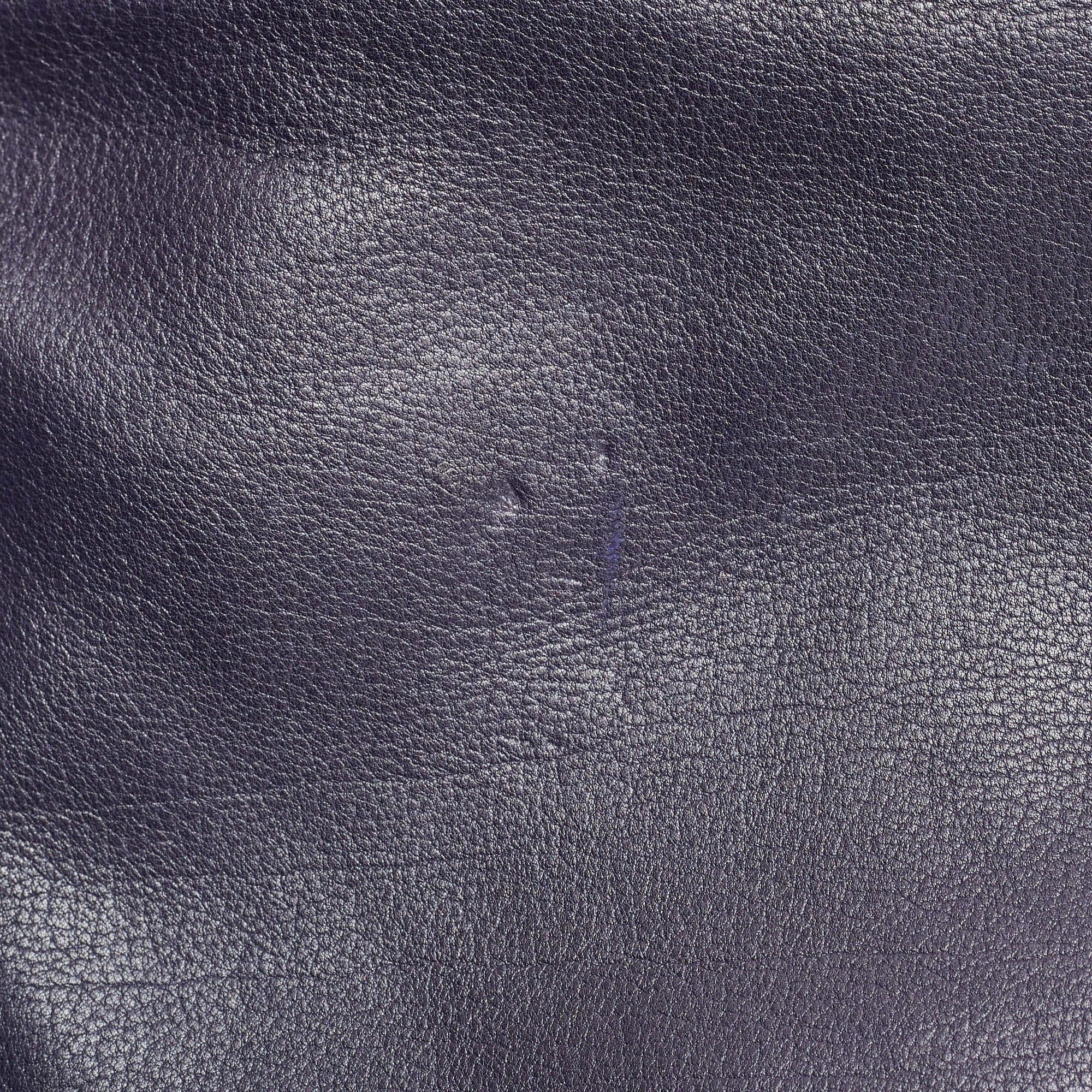 Women's Lanvin Navy Blue Leather Magnetic Frame Tote For Sale