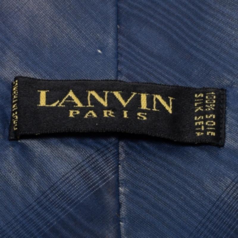 Cravatta in seta con stampa a motivi blu navy di Lanvin In condizioni buone in vendita a Dubai, Al Qouz 2