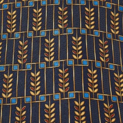 Lanvin Navy Blue Printed Satin Silk Traditional Tie