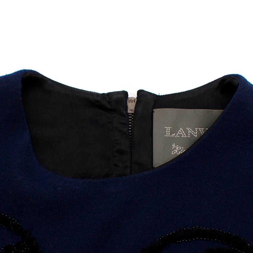 Lanvin Navy Dress with Embellishments - Size US 8 In Excellent Condition For Sale In London, GB
