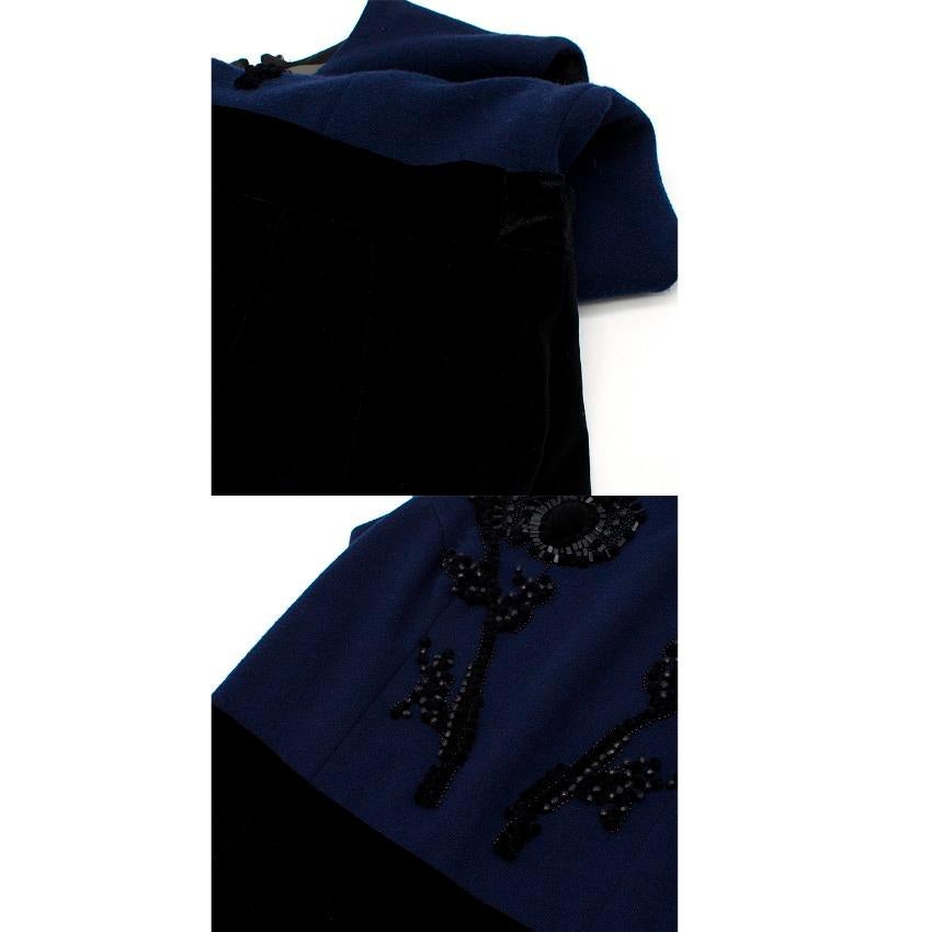 Lanvin Navy Dress with Embellishments - Size US 8 For Sale 2