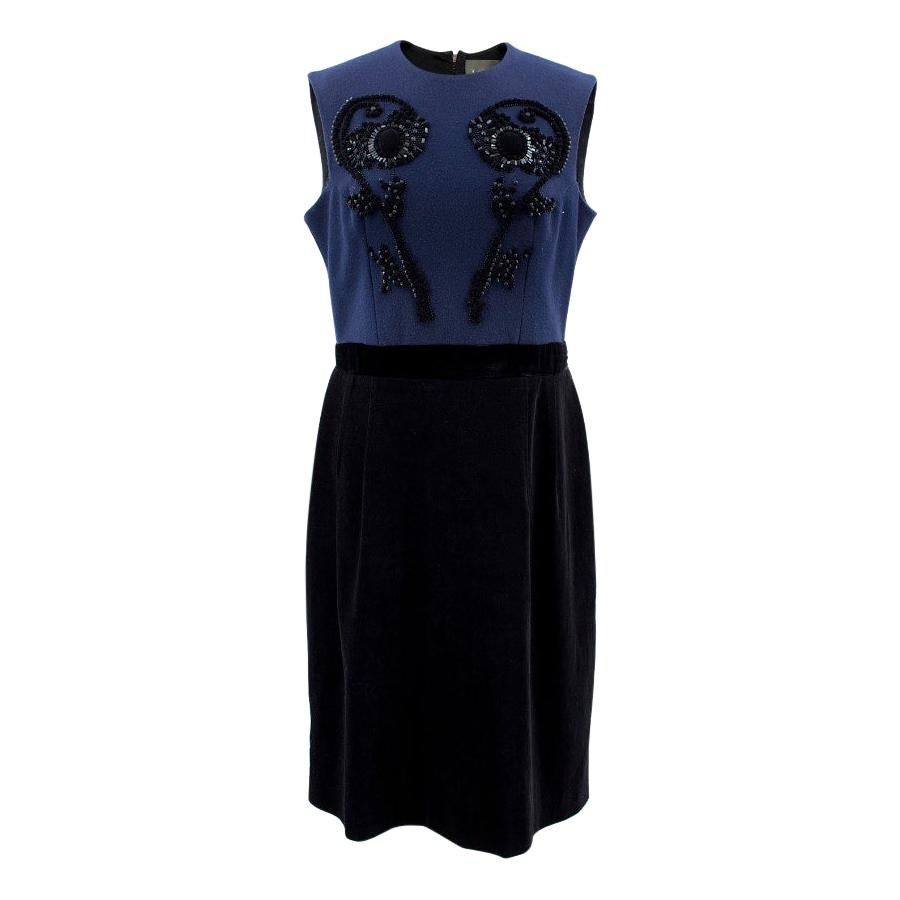 Lanvin Navy Dress with Embellishments - Size US 8 For Sale