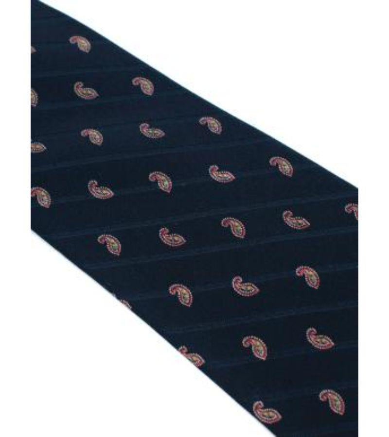 Lanvin Navy Paisley Print Tie In Good Condition For Sale In London, GB