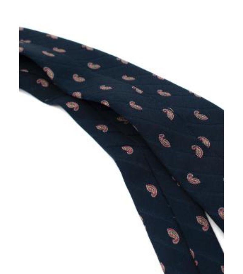 Men's Lanvin Navy Paisley Print Tie For Sale