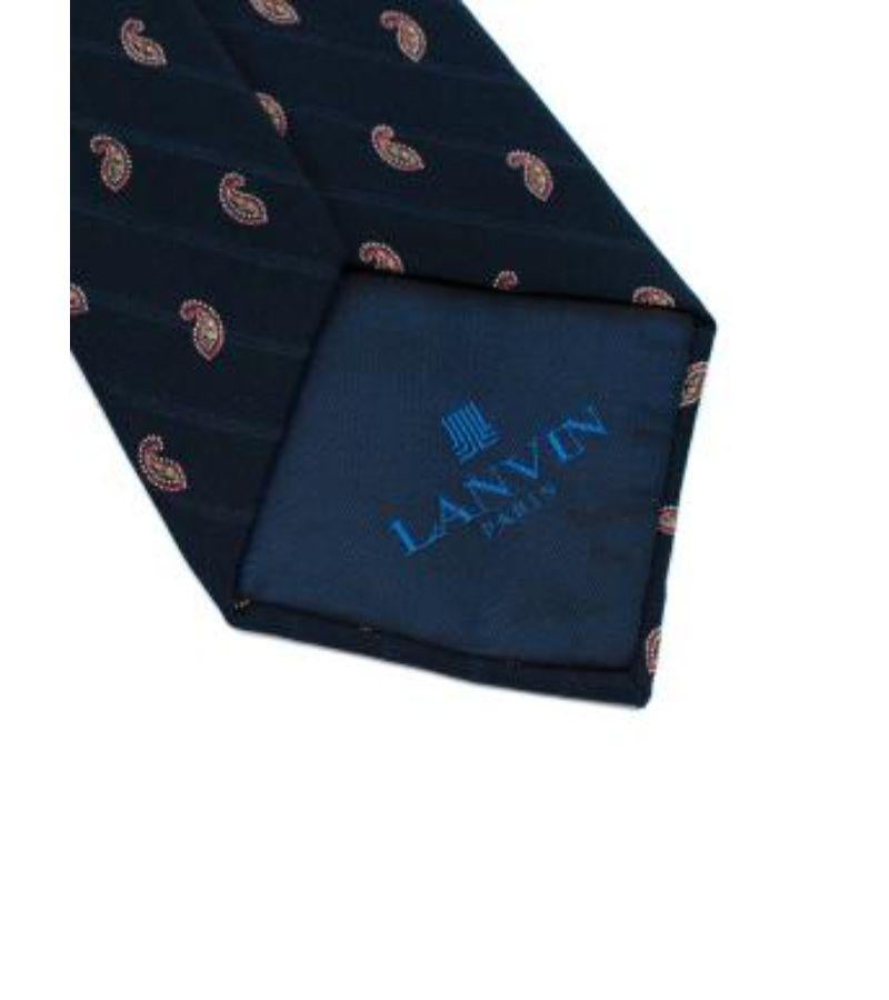 Lanvin Navy Paisley Print Tie For Sale 1