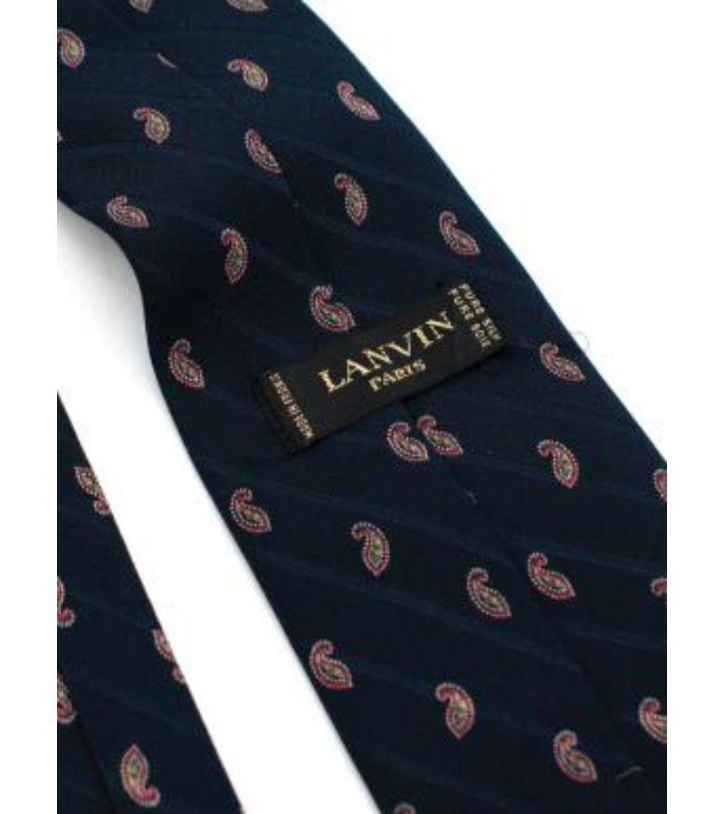 Lanvin Navy Paisley Print Tie For Sale 2