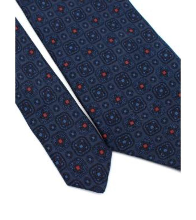 Men's Lanvin Navy Silk Printed Tie For Sale