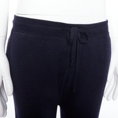 LANVIN navy soft waffle knit drawstring mid waist tapered jogger pants S