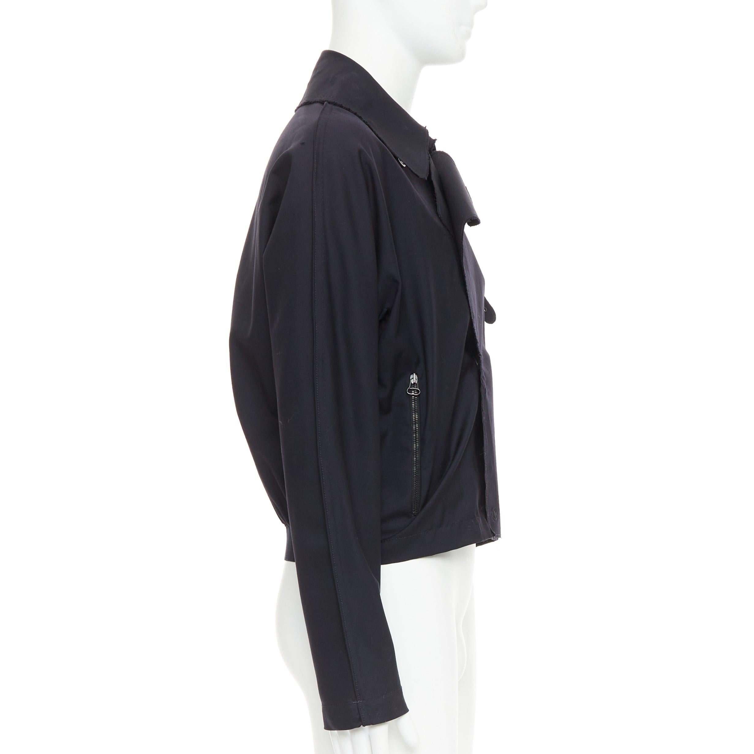 Uomo LANVIN trench in lana navy ispirato al bomber interfacciato FR48 M. in vendita