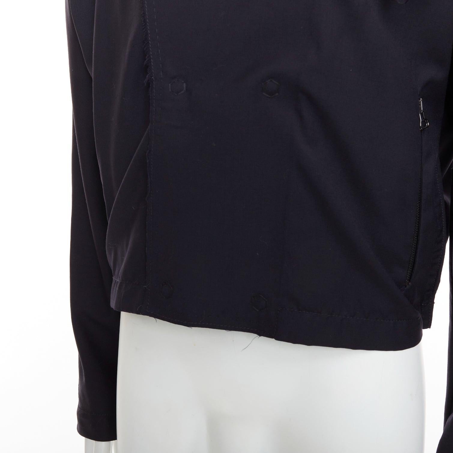LANVIN trench in lana navy ispirato al bomber interfacciato FR48 M. in vendita 3