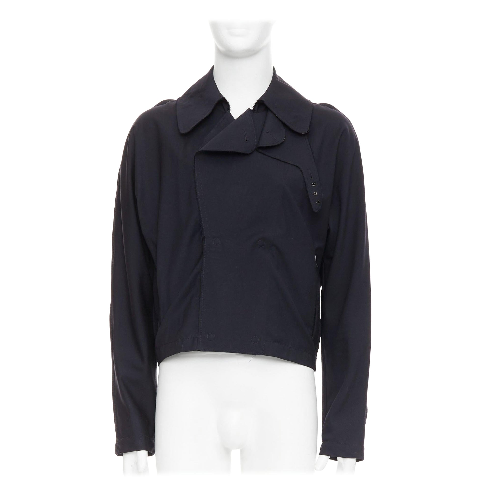 LANVIN trench-coat en laine marine inspiré du blouson bombardier interfacé FR48 M
