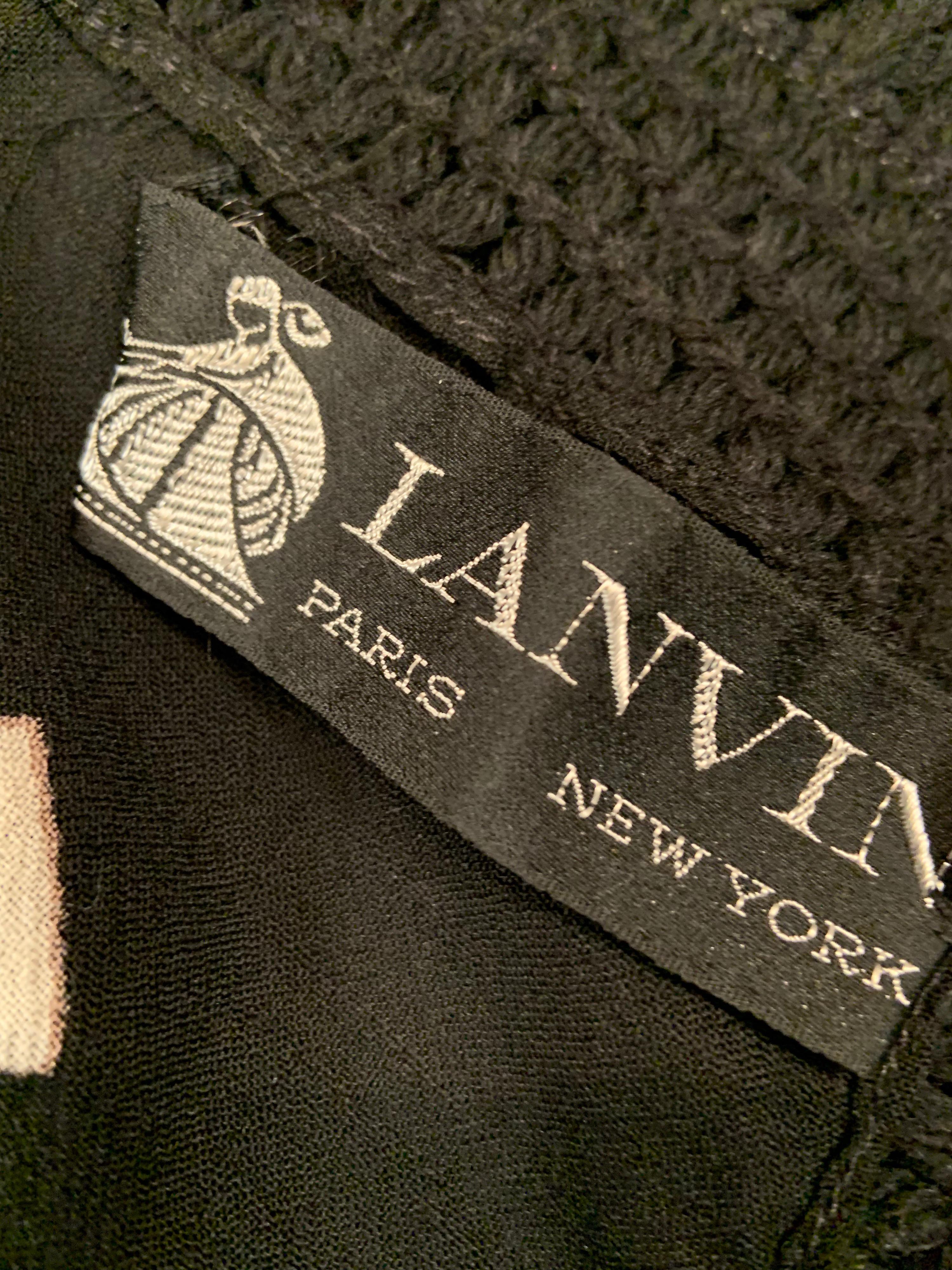 Lanvin Night and Day Half Beaded and Half Plain Wool Challis Shawl circa 1970 12