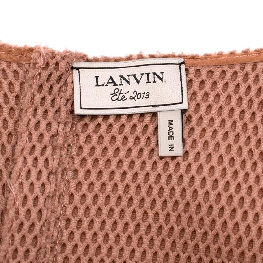 Lanvin Nude A-Line Perforated Dress 10 S In Excellent Condition For Sale In London, GB