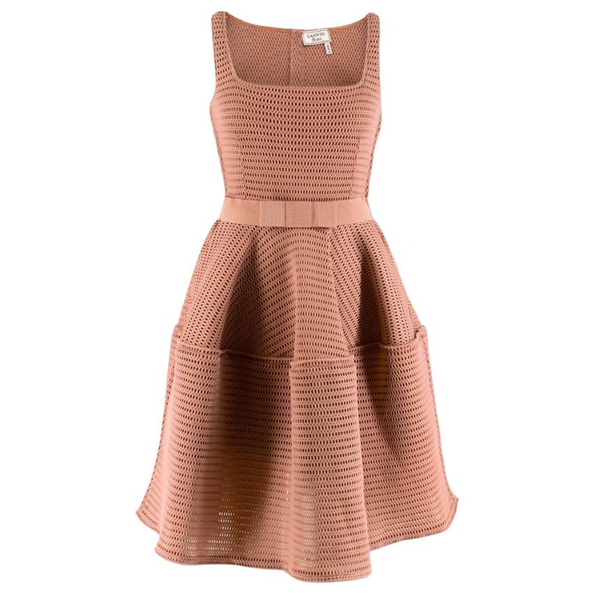 Lanvin Nude A-Line Perforated Dress 10 S For Sale