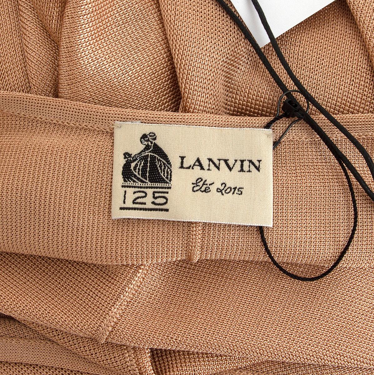 Brown LANVIN nude pink viscose BAT SLEEVE Cardigan Sweater L For Sale